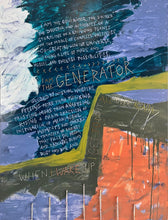 Abstract art with inspiring words and yarn detail